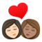 Kiss- Woman- Woman- Light Skin Tone- Medium Skin Tone emoji on Emojione